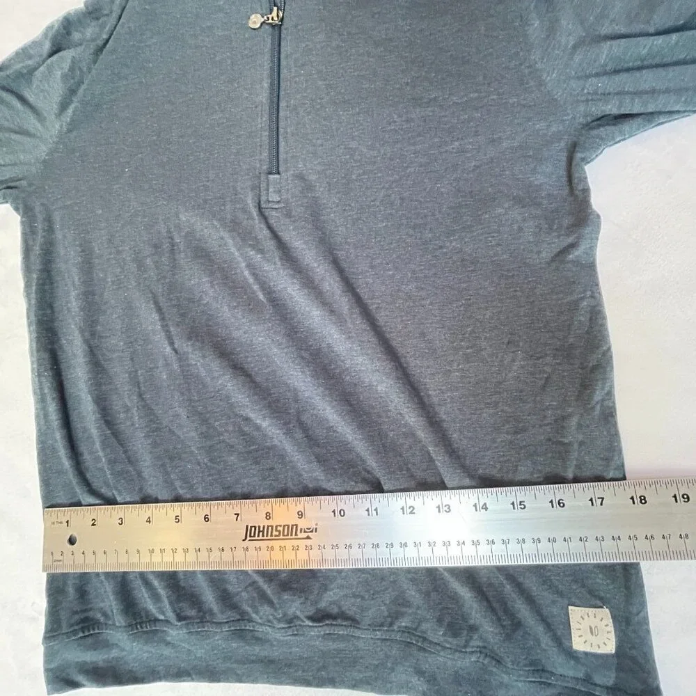 Linksoul Tempus Fugit Mens Small Gray 1/4 Zip Hooded Shirt Pullover Stretch